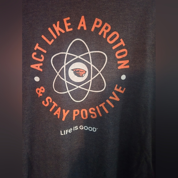 Life Is Good Charcoal Tee with Orange Graphic - Picture 2 of 3